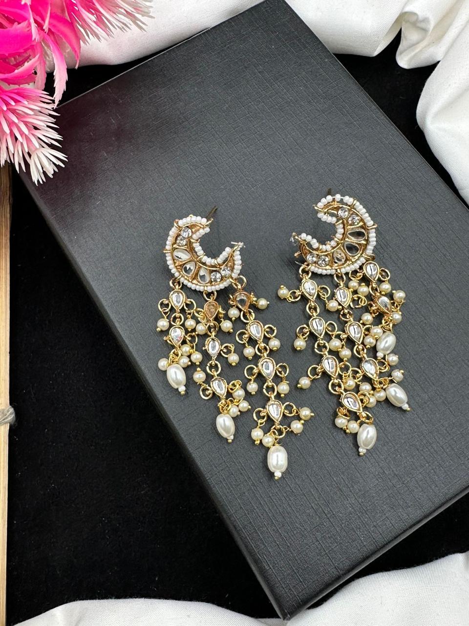 Elevate Your Style with Our Stylish Kundan Earrings.