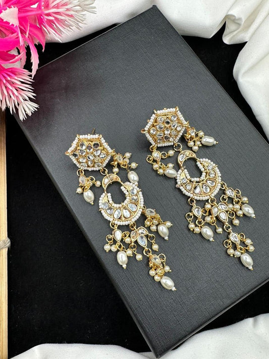 Elevate Your Style with Our Stylish Kundan Earrings.
