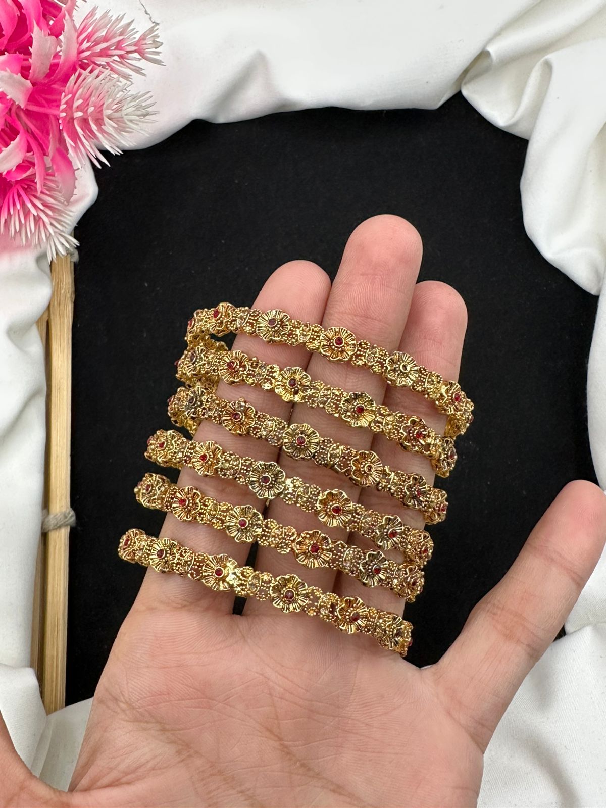 New beautiful 6 pcs Manjus article with multicolour Bangles