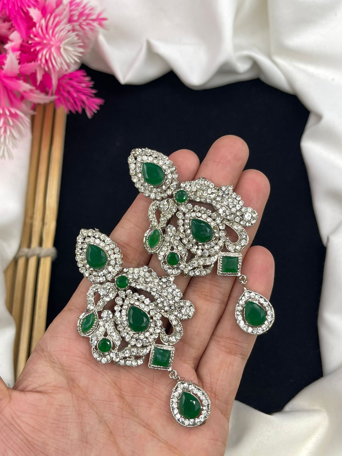 Stylish Earrings two tone polish