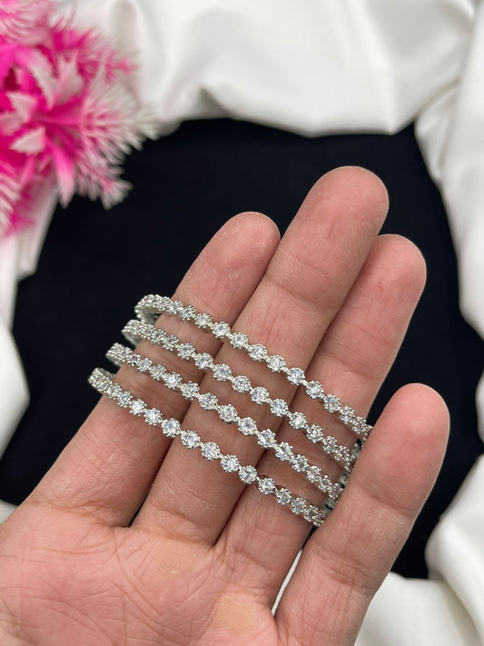 “Zircon AD 4 Pcs Chori Bangles – Elegant Shine”