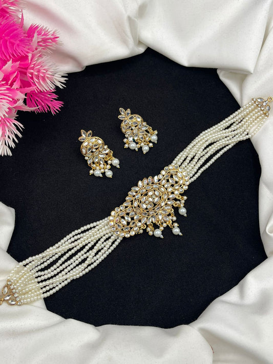 Restock Our Most Demanding Elegant Design Casting Kundan Chokers Set.