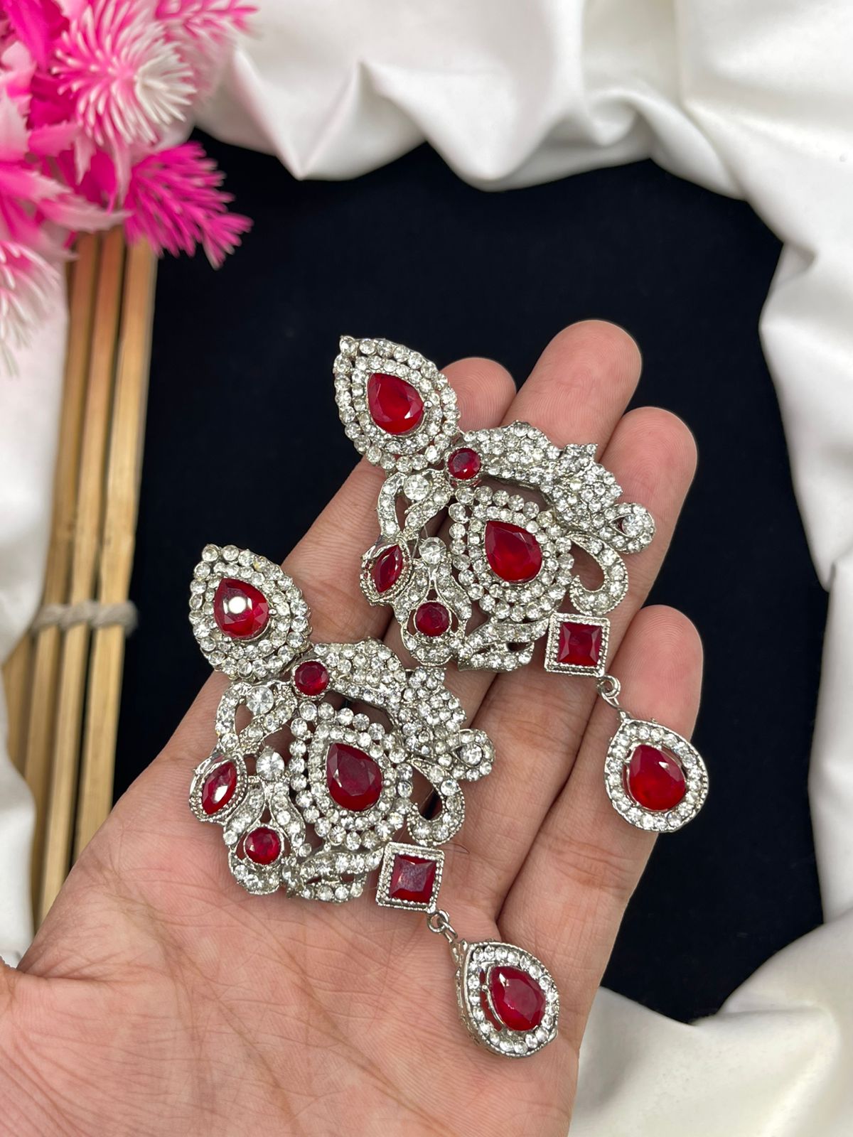 Stylish Earrings two tone polish