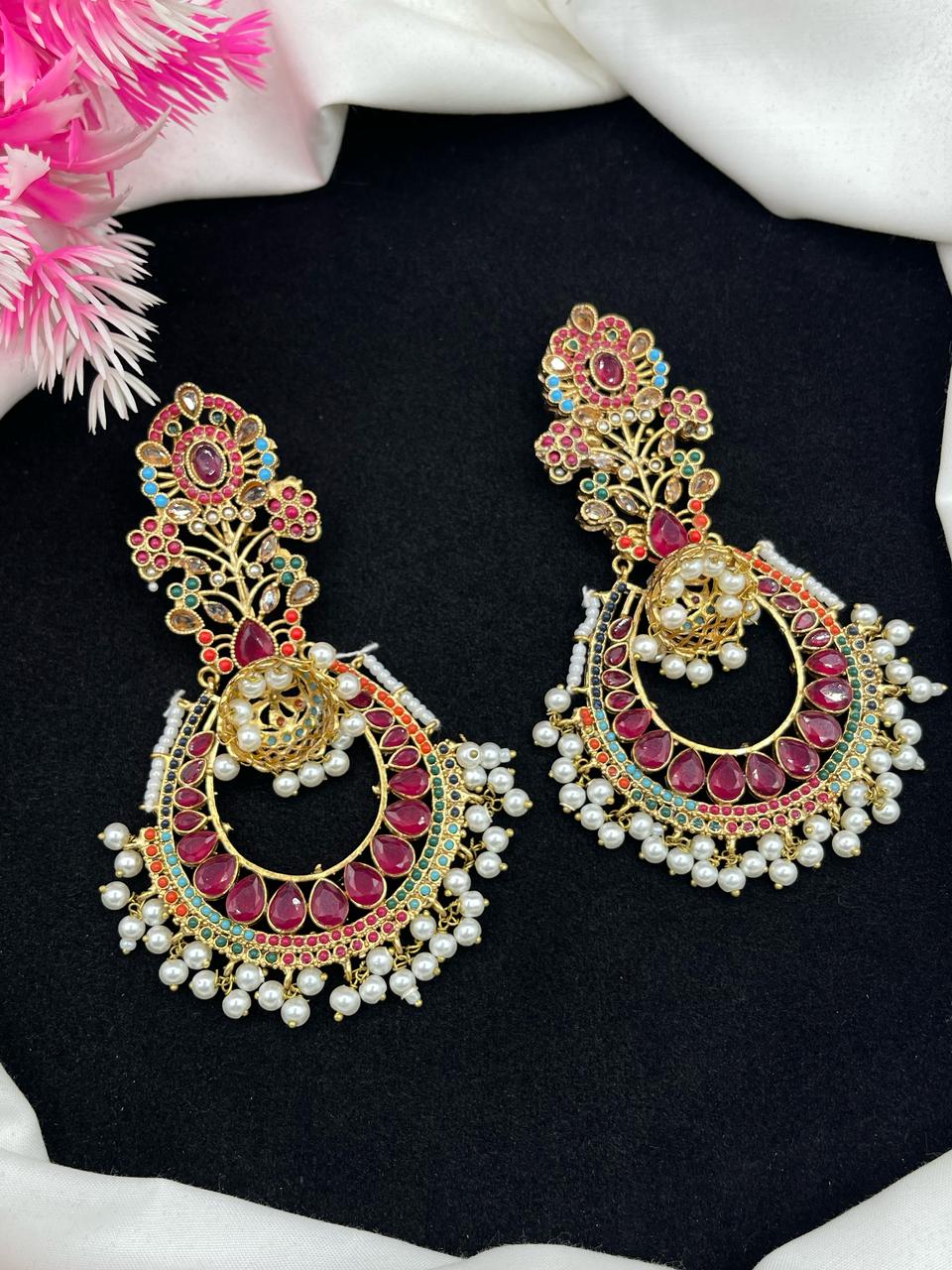 Nauratan Zircon Work Earrings
