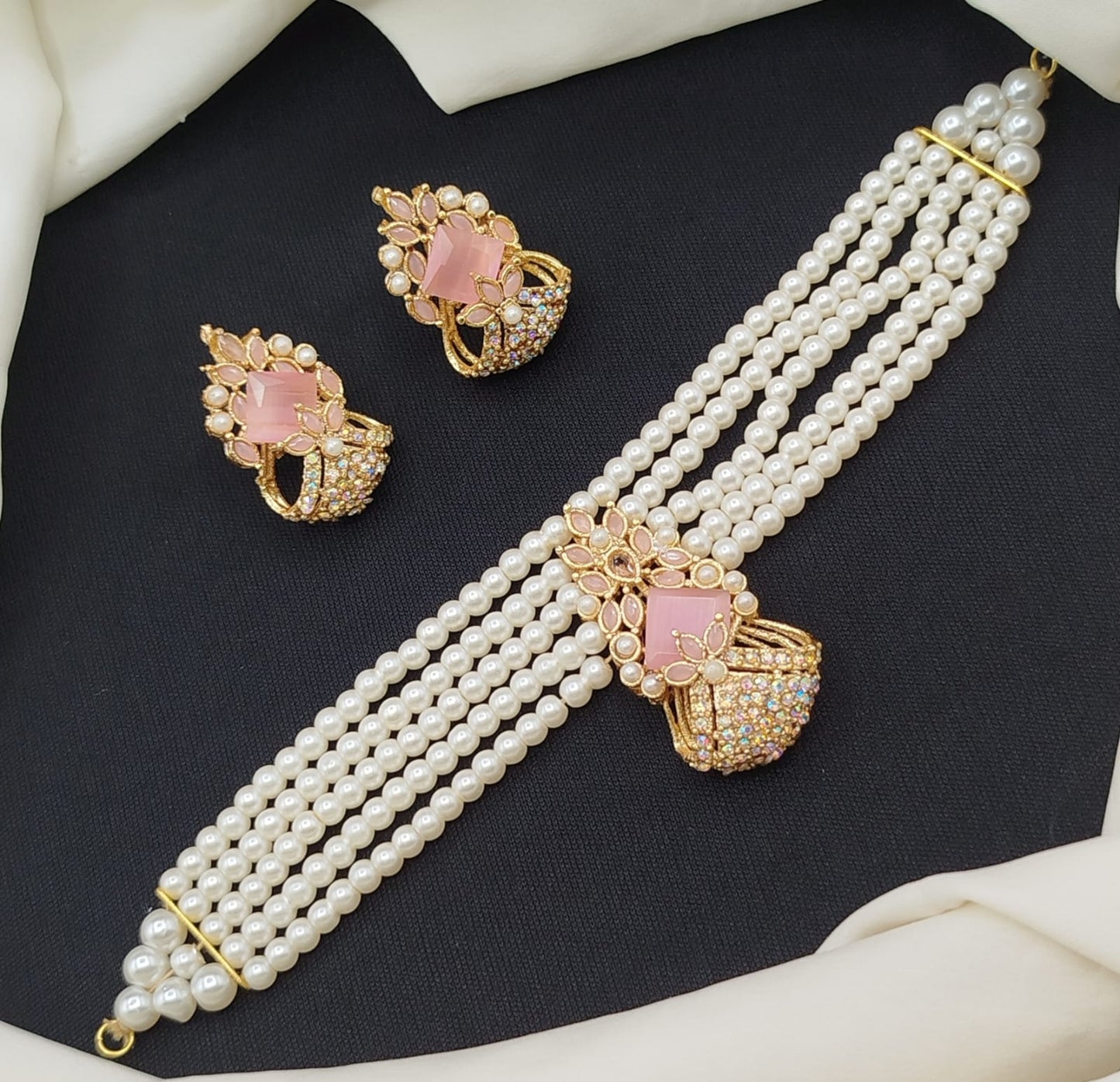 New Design Stylish Zircon Choker Set.