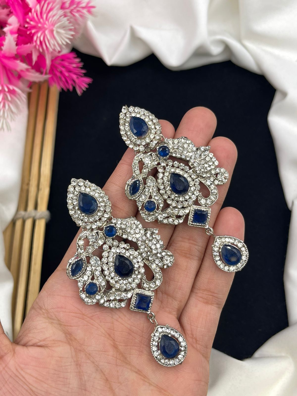 Stylish Earrings two tone polish