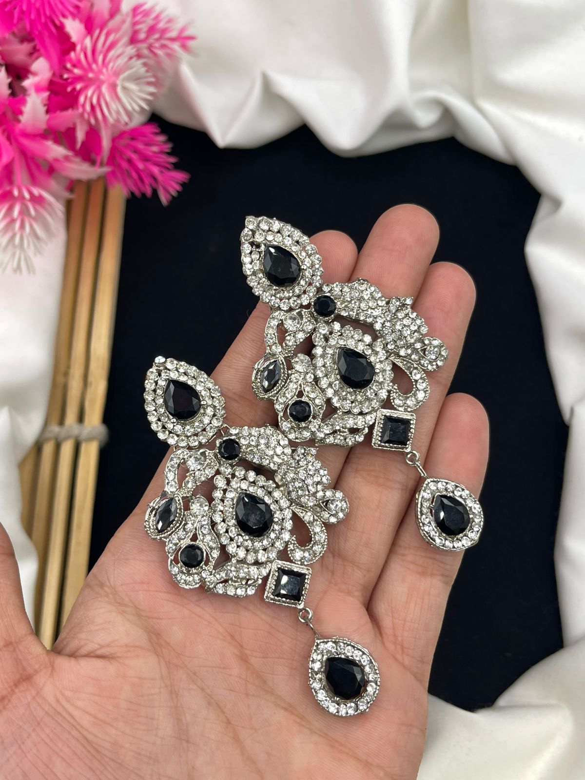 Stylish Earrings two tone polish