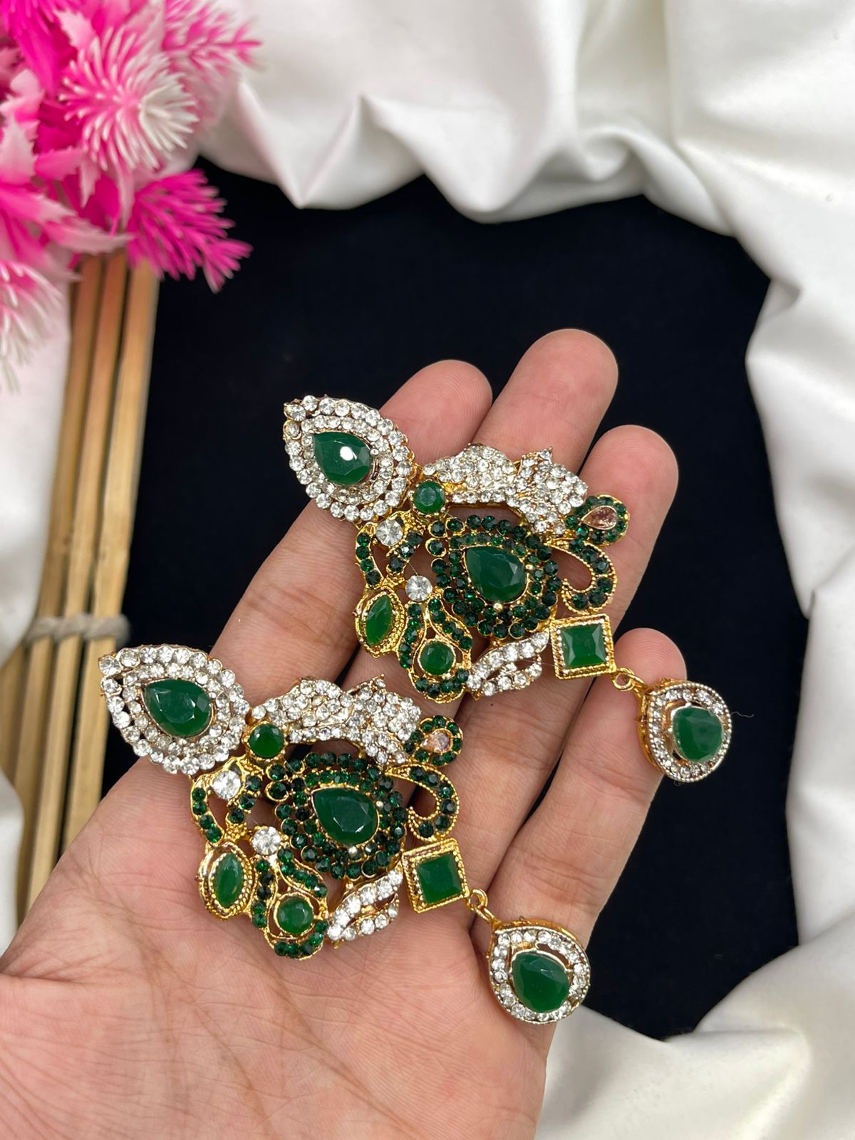 Stylish Earrings two tone polish