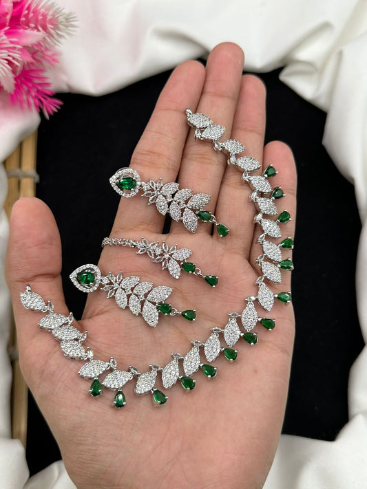 Beautiful Elegant Design Indian Zircon Necklace set.