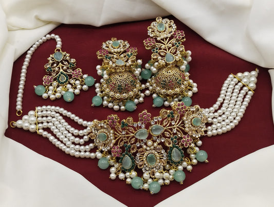 Manjus Nauratan choker Set.